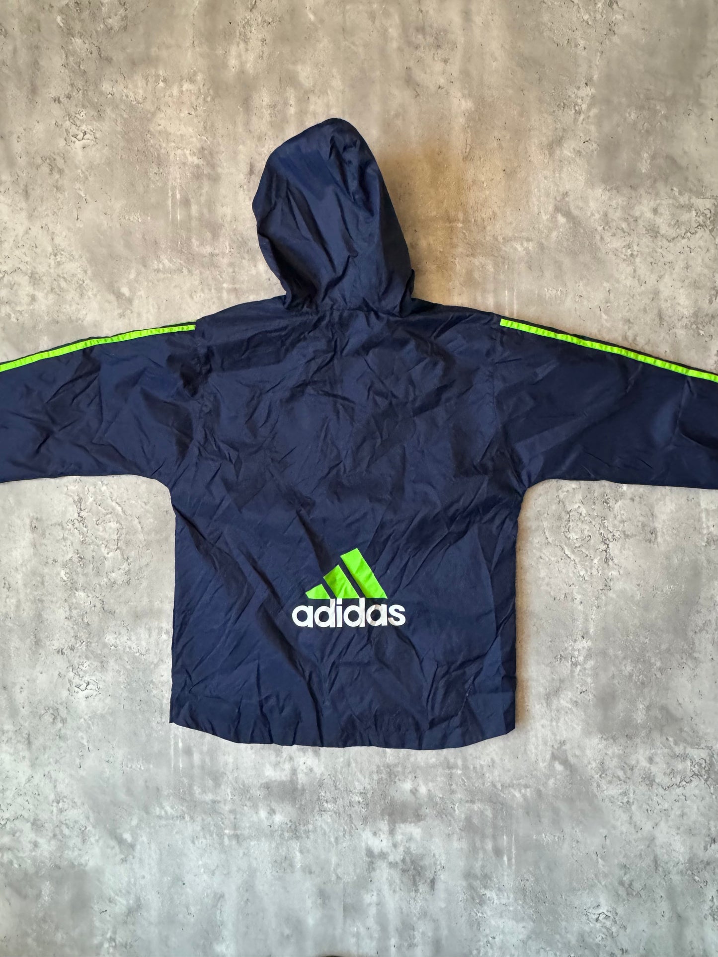 90's Adidas Hooded Windbreaker - M