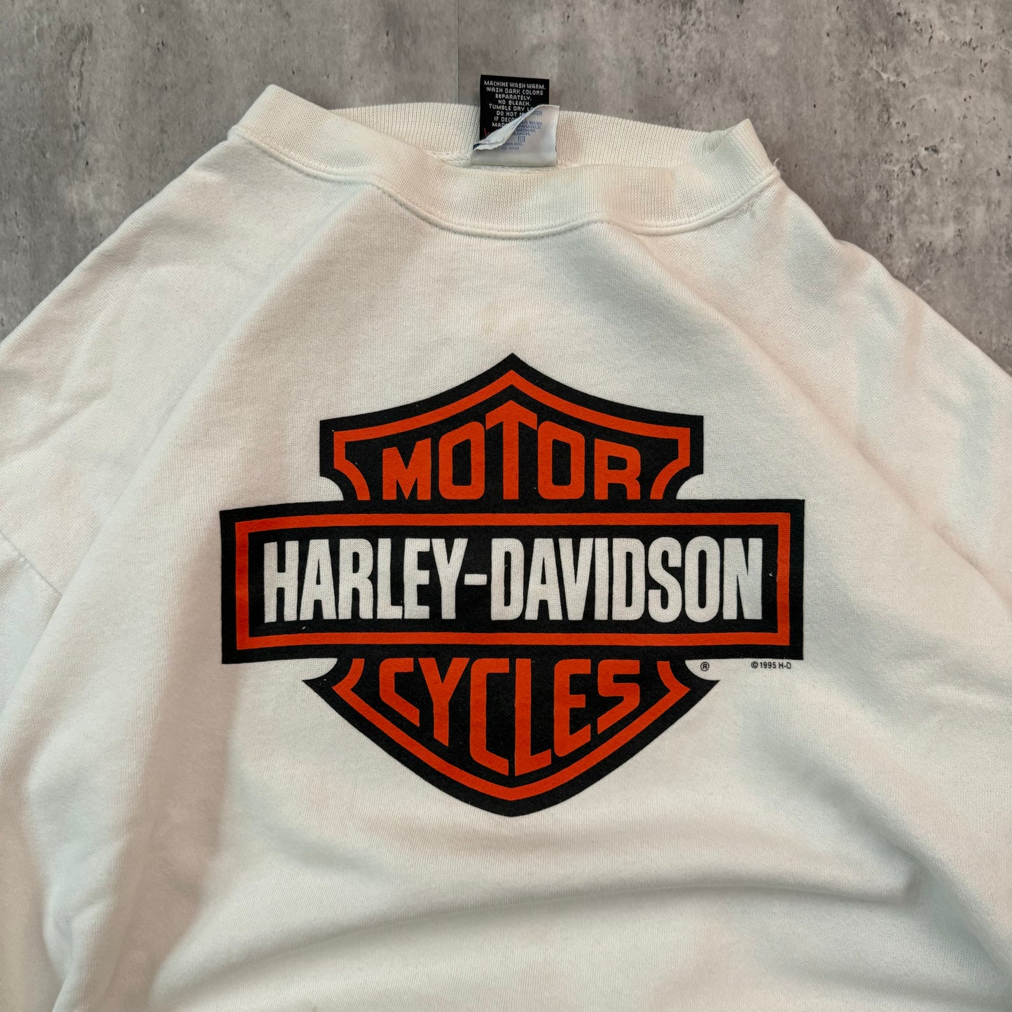 Vintage 1990's Harley Davidson Crewneck White - L