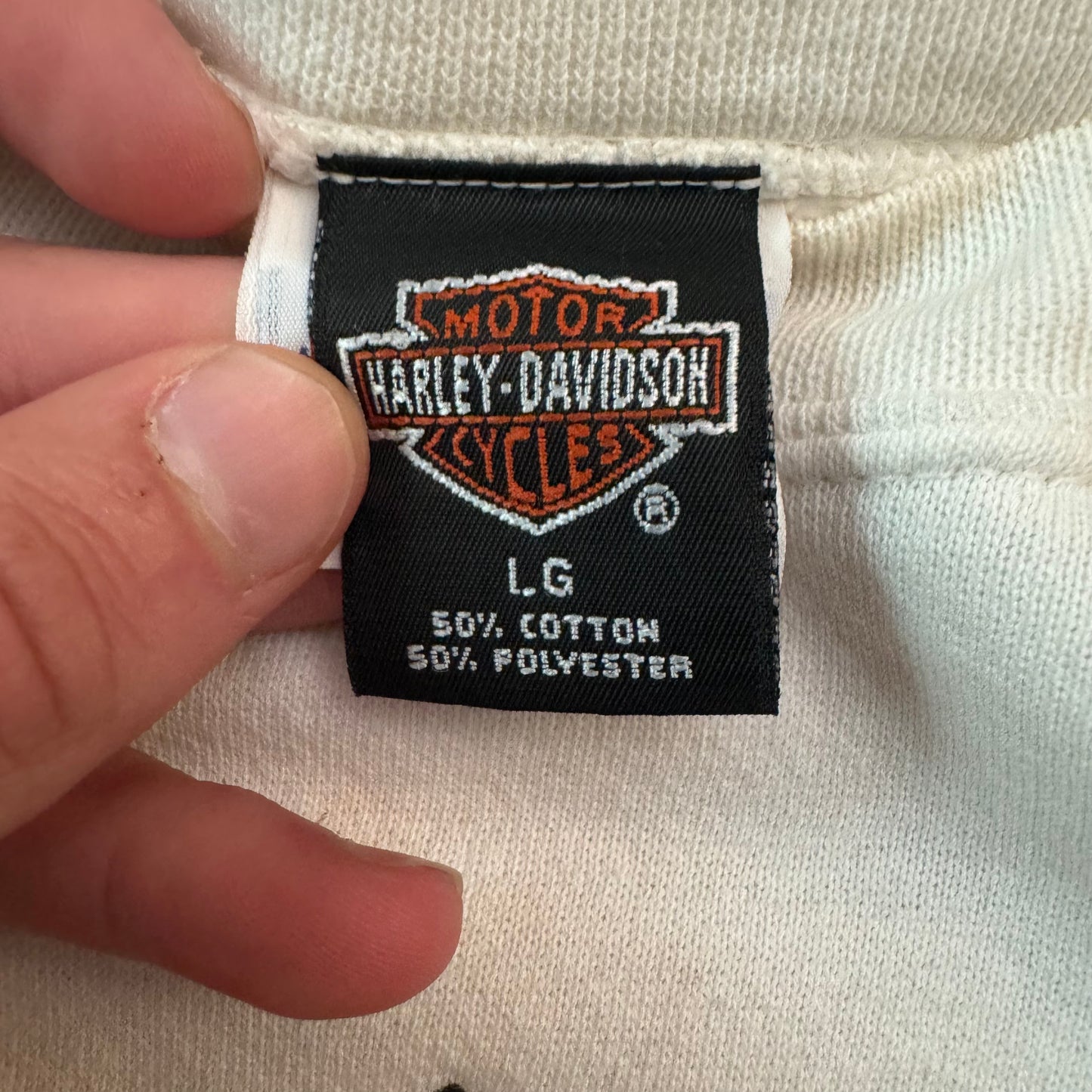 Vintage 1990's Harley Davidson Crewneck White - L