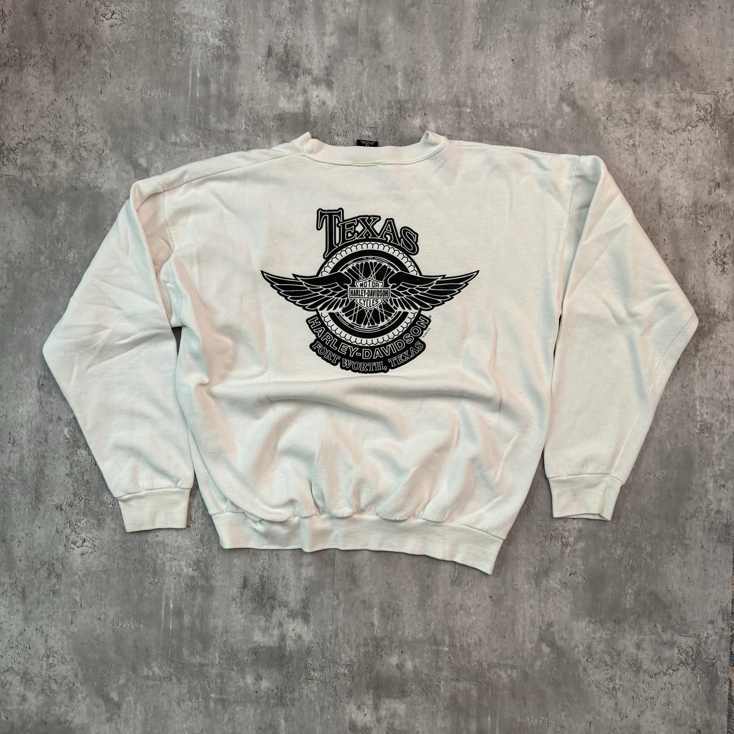 Vintage 1990's Harley Davidson Crewneck White - L