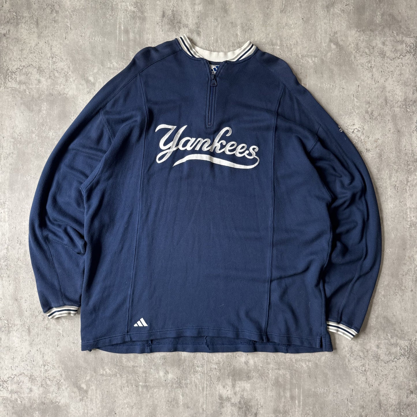 90s Adidas Yankees Navy Blue Pullover Sweatshirt - XL