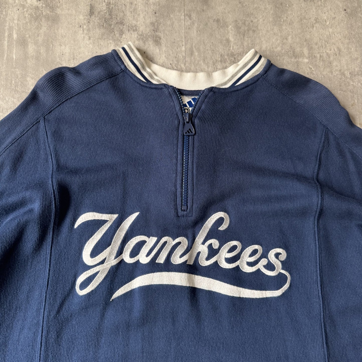 90s Adidas Yankees Navy Blue Pullover Sweatshirt - XL