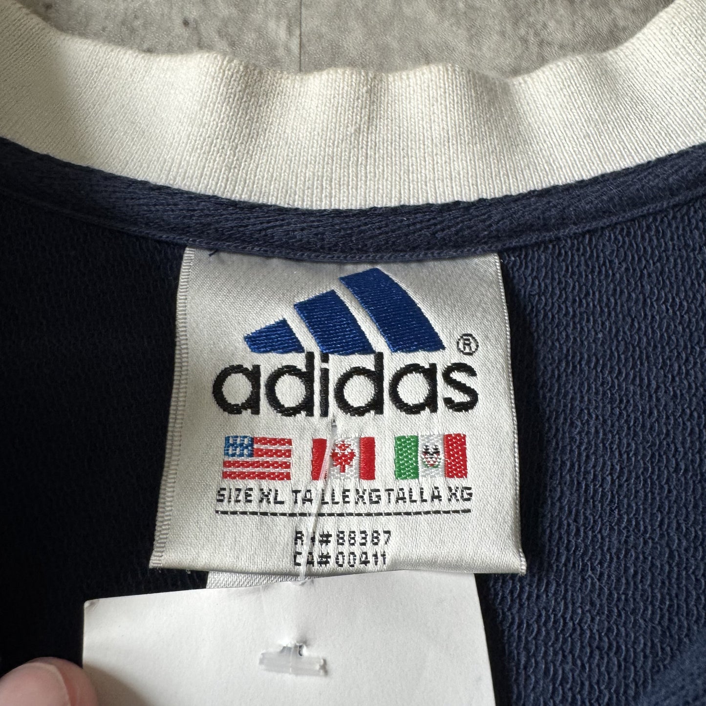90s Adidas Yankees Navy Blue Pullover Sweatshirt - XL