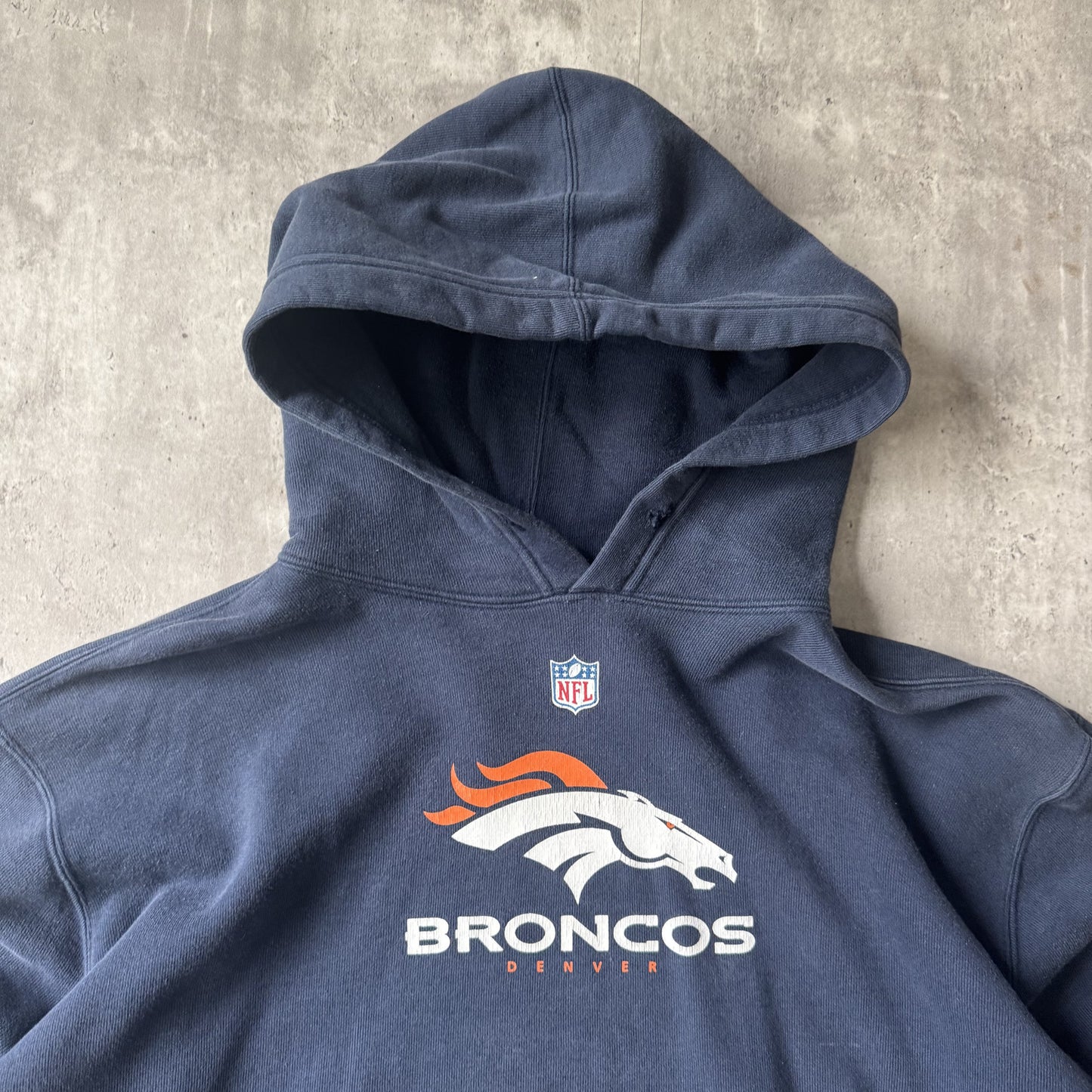 Denver Broncos NFL Navy Blue Pullover Hoodie - XL