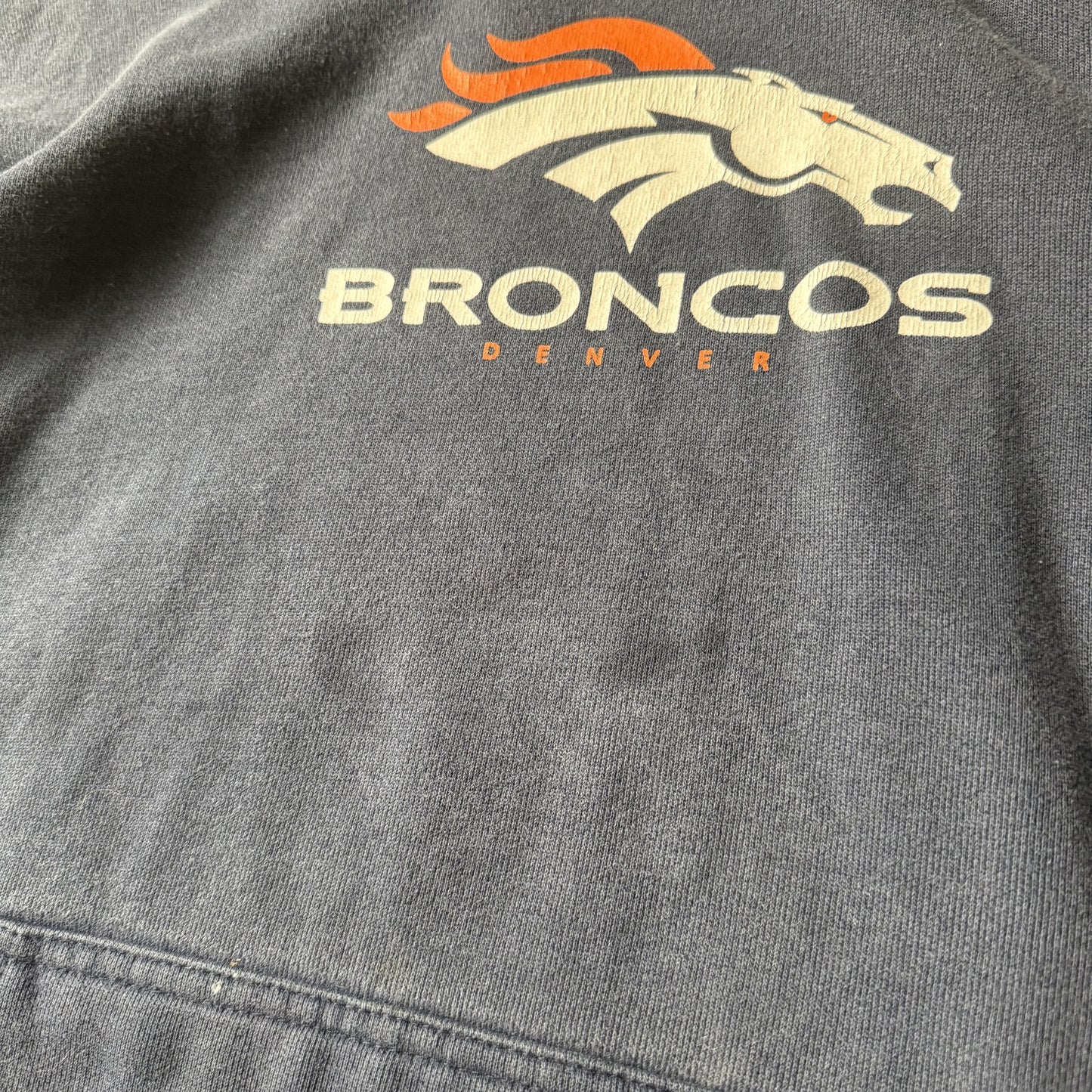 Denver Broncos NFL Navy Blue Pullover Hoodie - XL