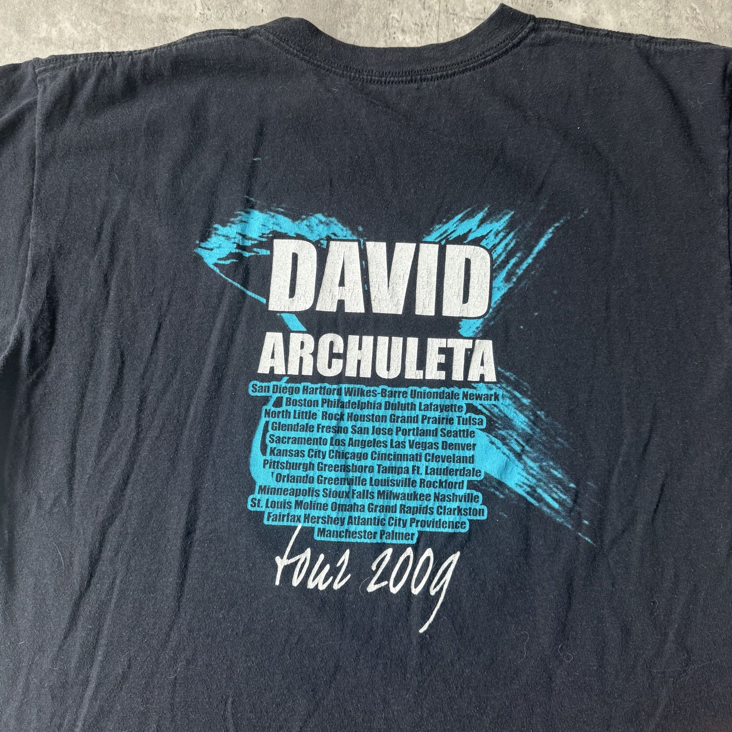 David Archuleta 2009 Tour Black Graphic T-Shirt - L