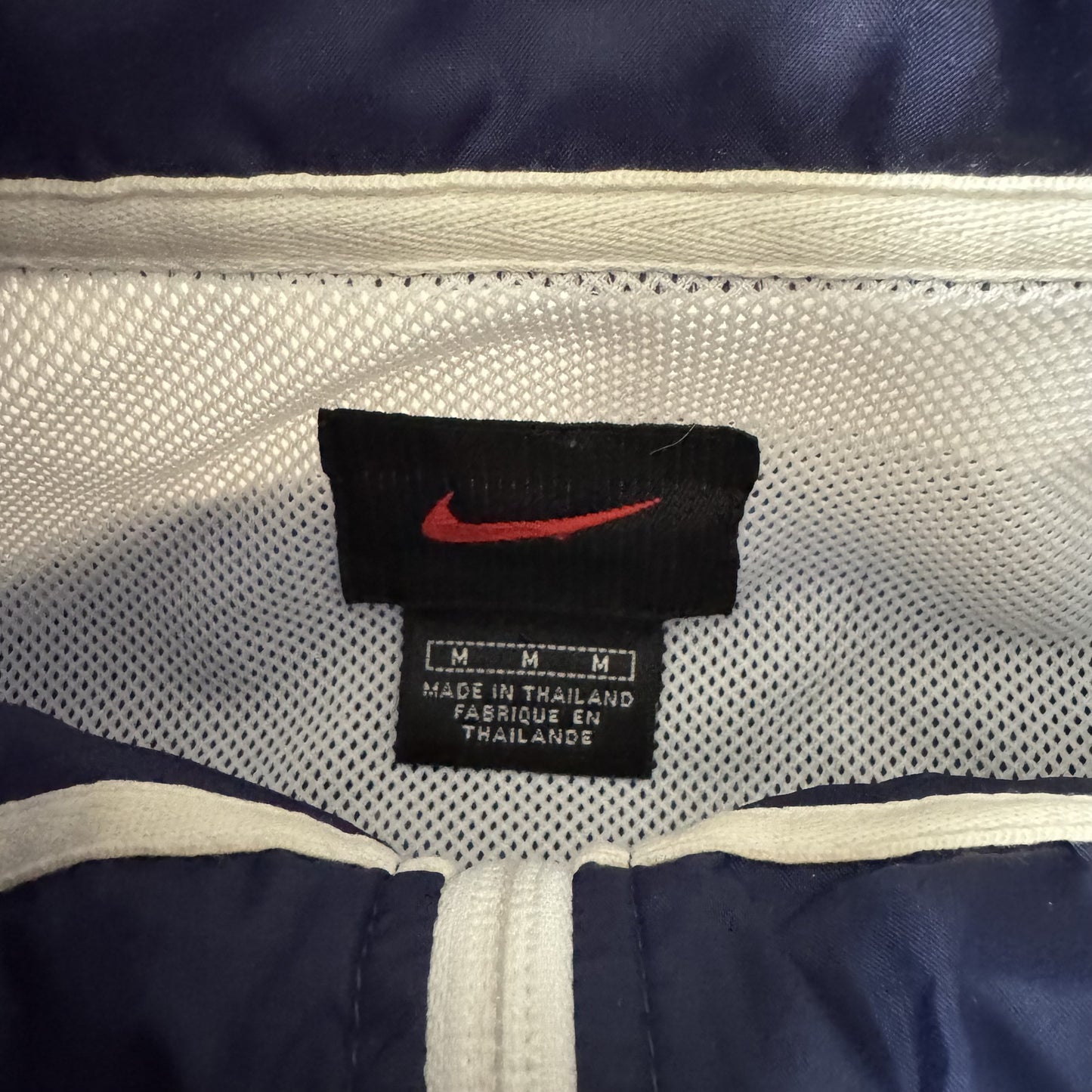 90s Nike Navy and White Windbreaker Jacket - M