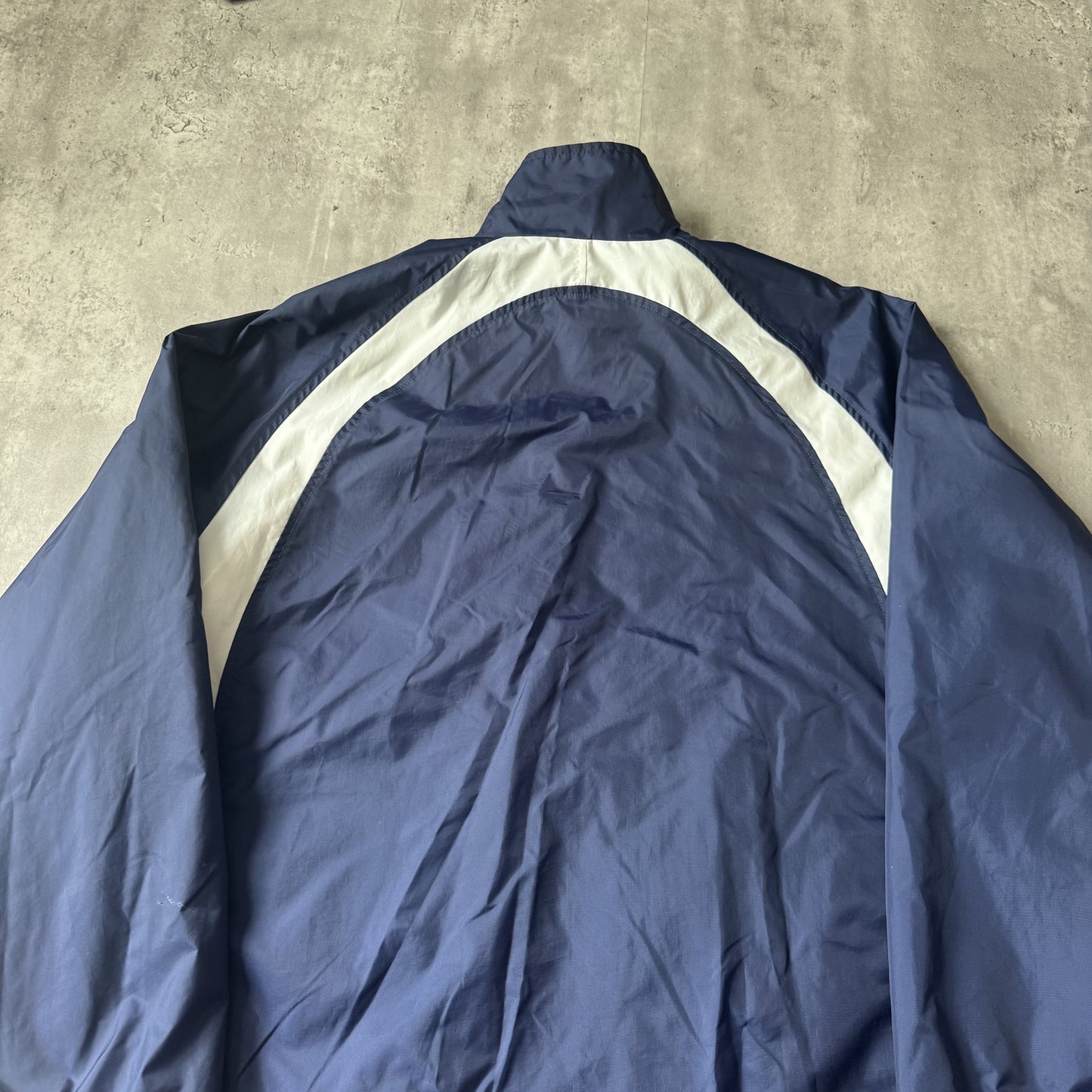 90s Nike Navy and White Windbreaker Jacket - M