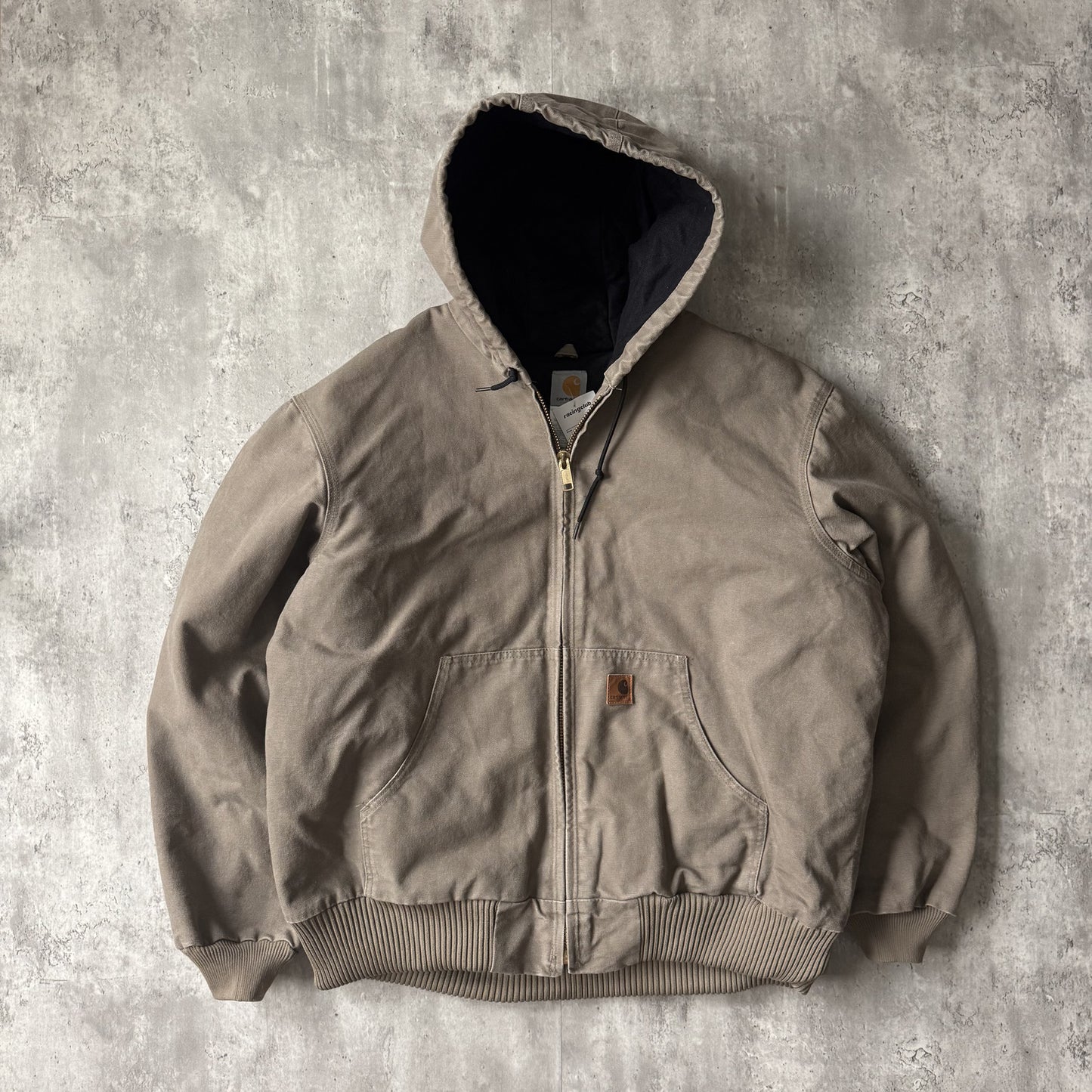 00s Carhartt Hooded Work Jacket Brown Quilted Lining - XL