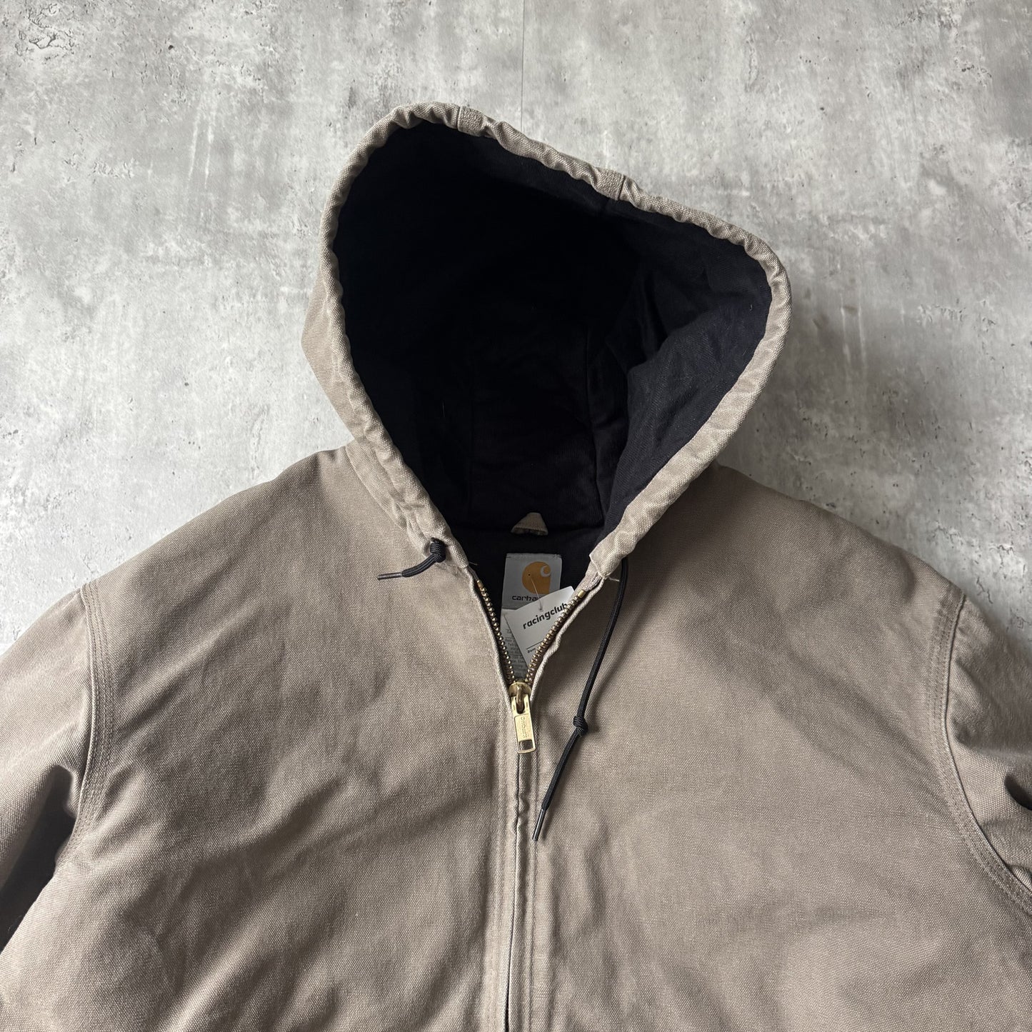 00s Carhartt Hooded Work Jacket Brown Quilted Lining - XL