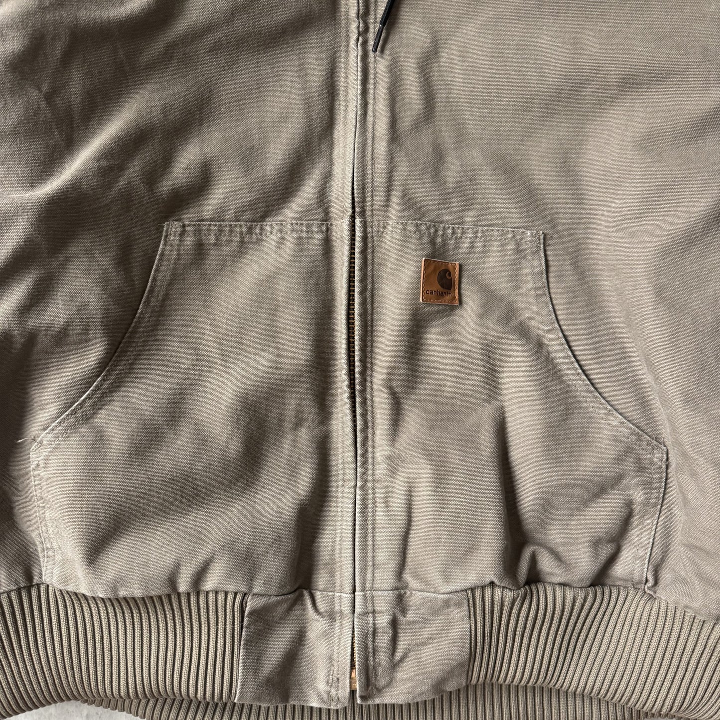 00s Carhartt Hooded Work Jacket Brown Quilted Lining - XL