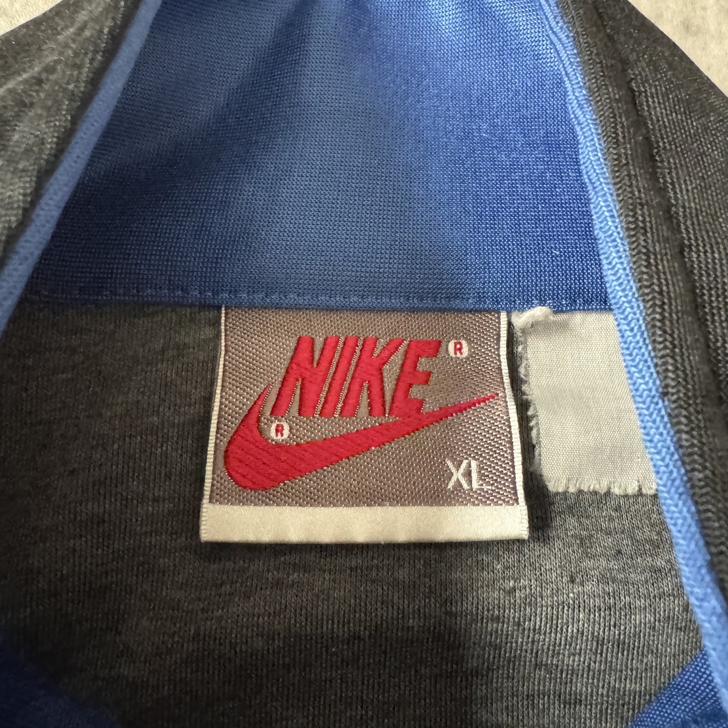 90s Vintage Nike Black and Blue Track Jacket - XL