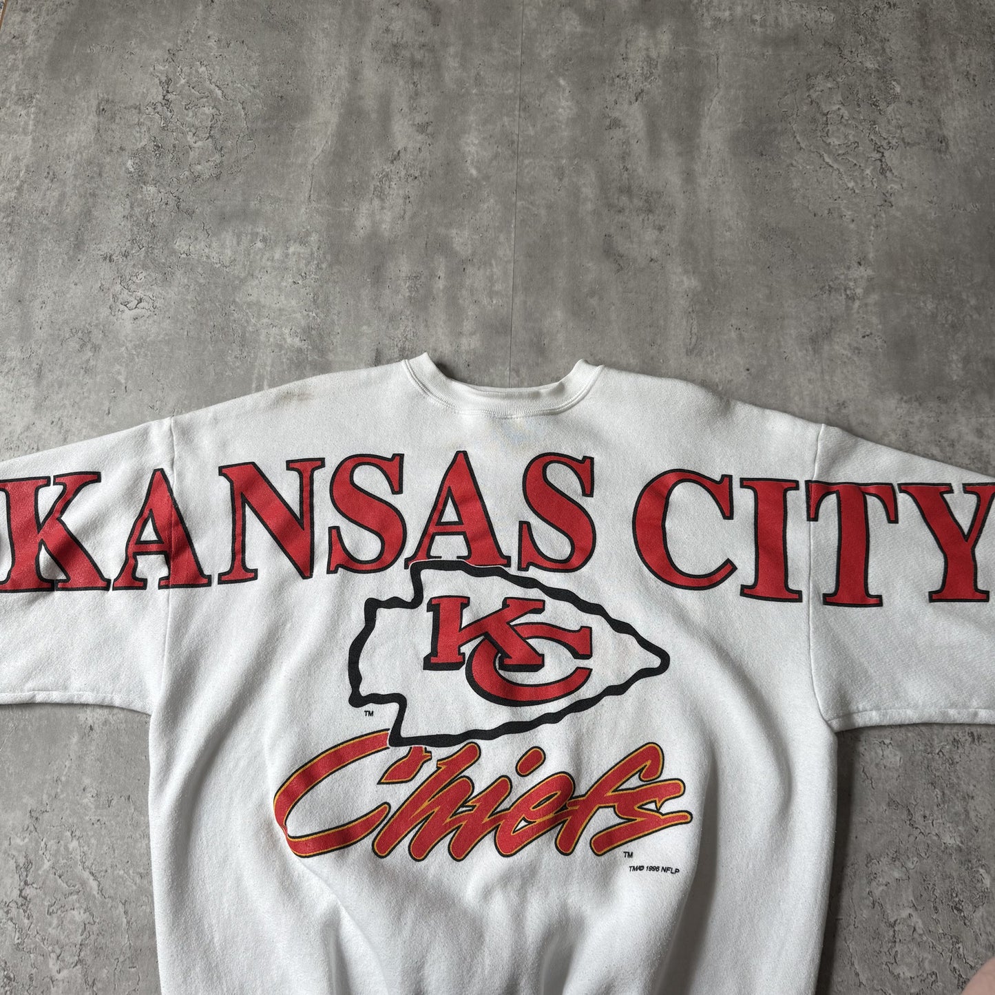 Vintage 90s Kansas City Chiefs Spellout Sweatshirt - XL