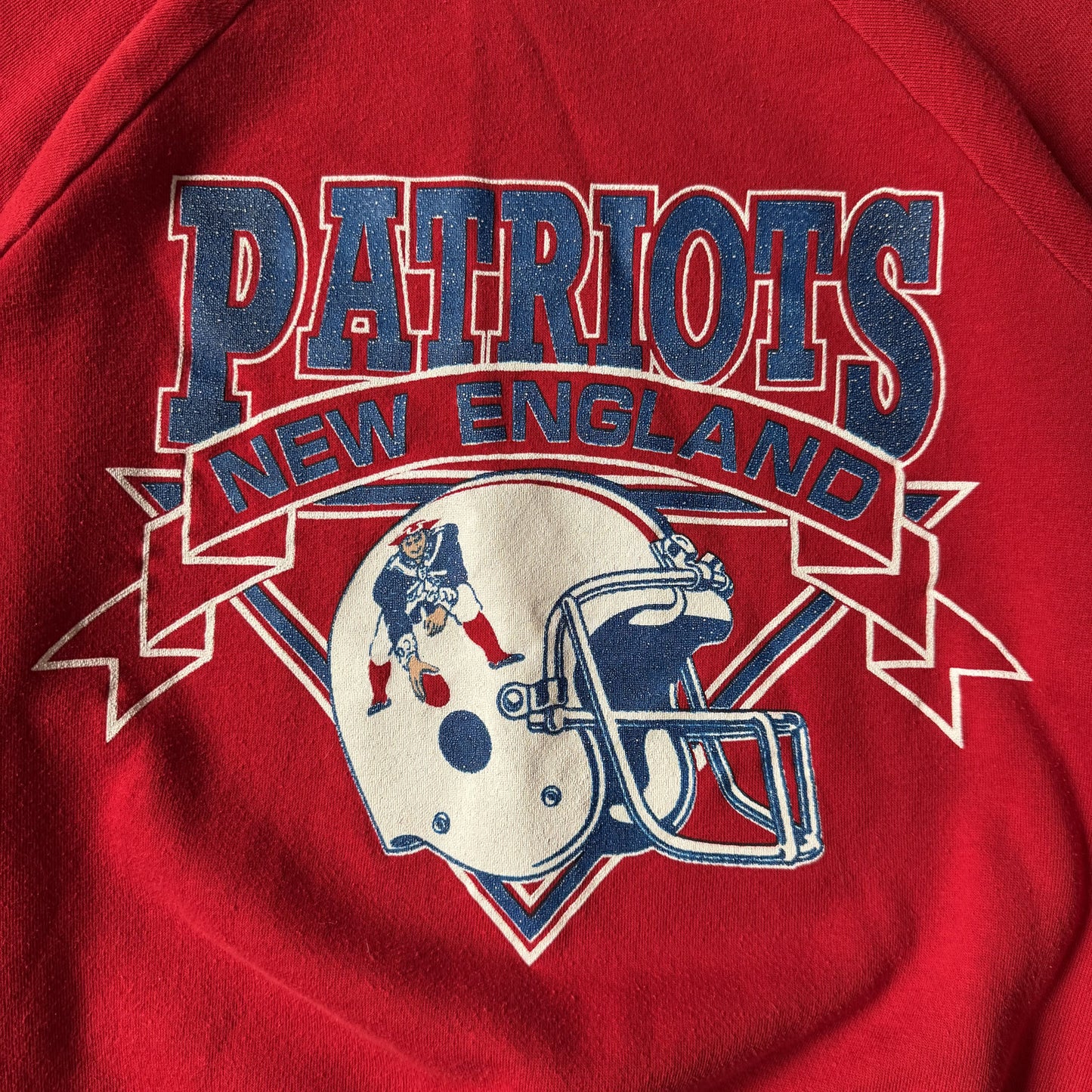 80s Vintage New England Patriots Red Sweatshirt - L