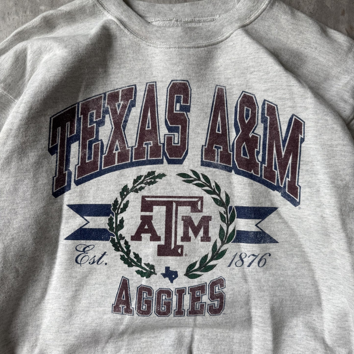 Vintage 90s Texas A&M Aggies Grey Crewneck Sweatshirt - M