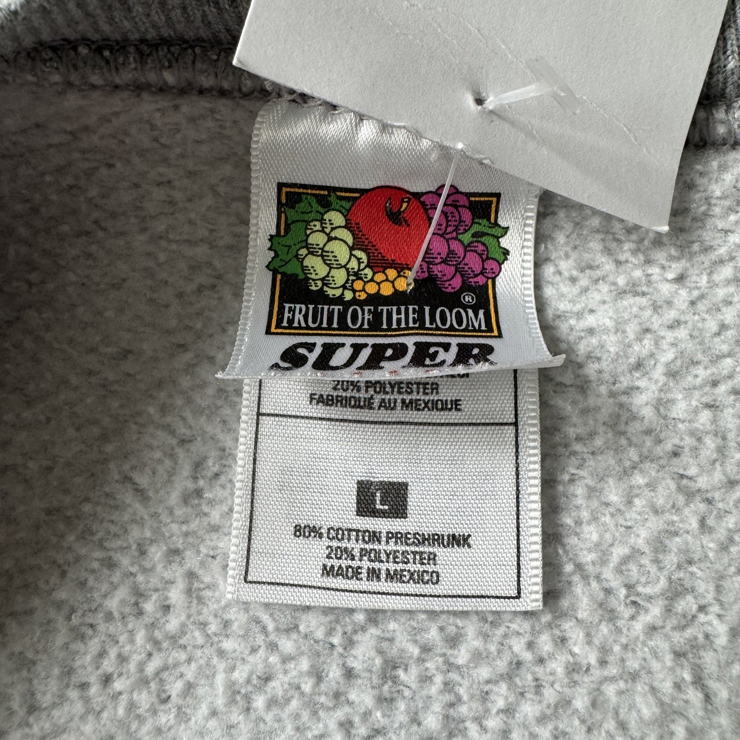 90s Fruit of the Loom Wisconsin Basketball Grey Crewneck - L