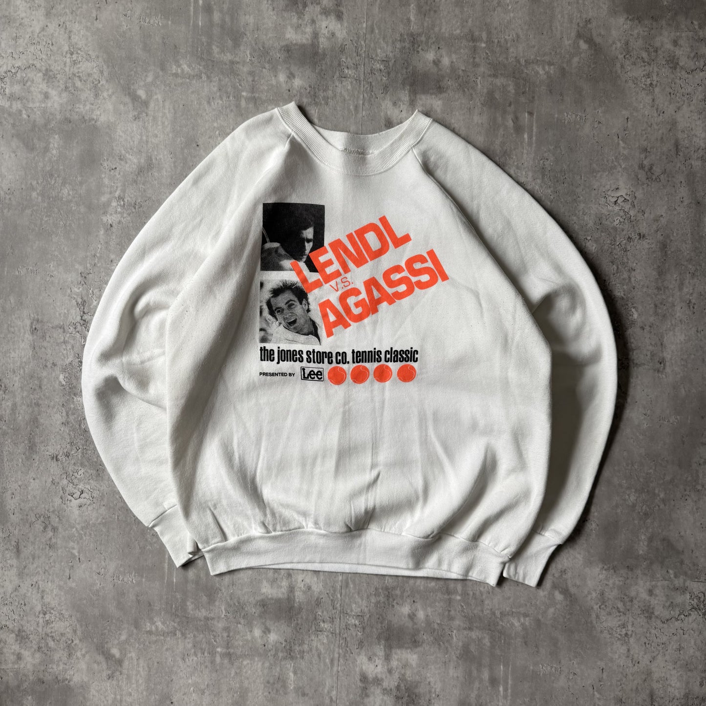 80s Vintage Lendl vs Agassi Tennis Classic Sweatshirt - XL