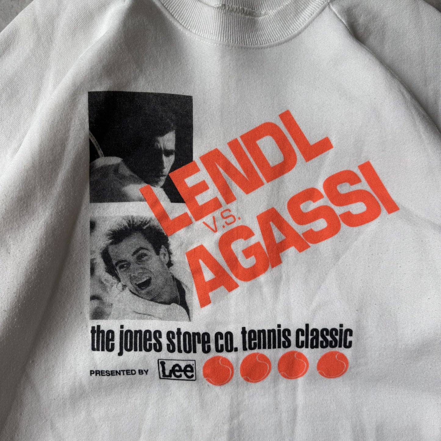 80s Vintage Lendl vs Agassi Tennis Classic Sweatshirt - XL