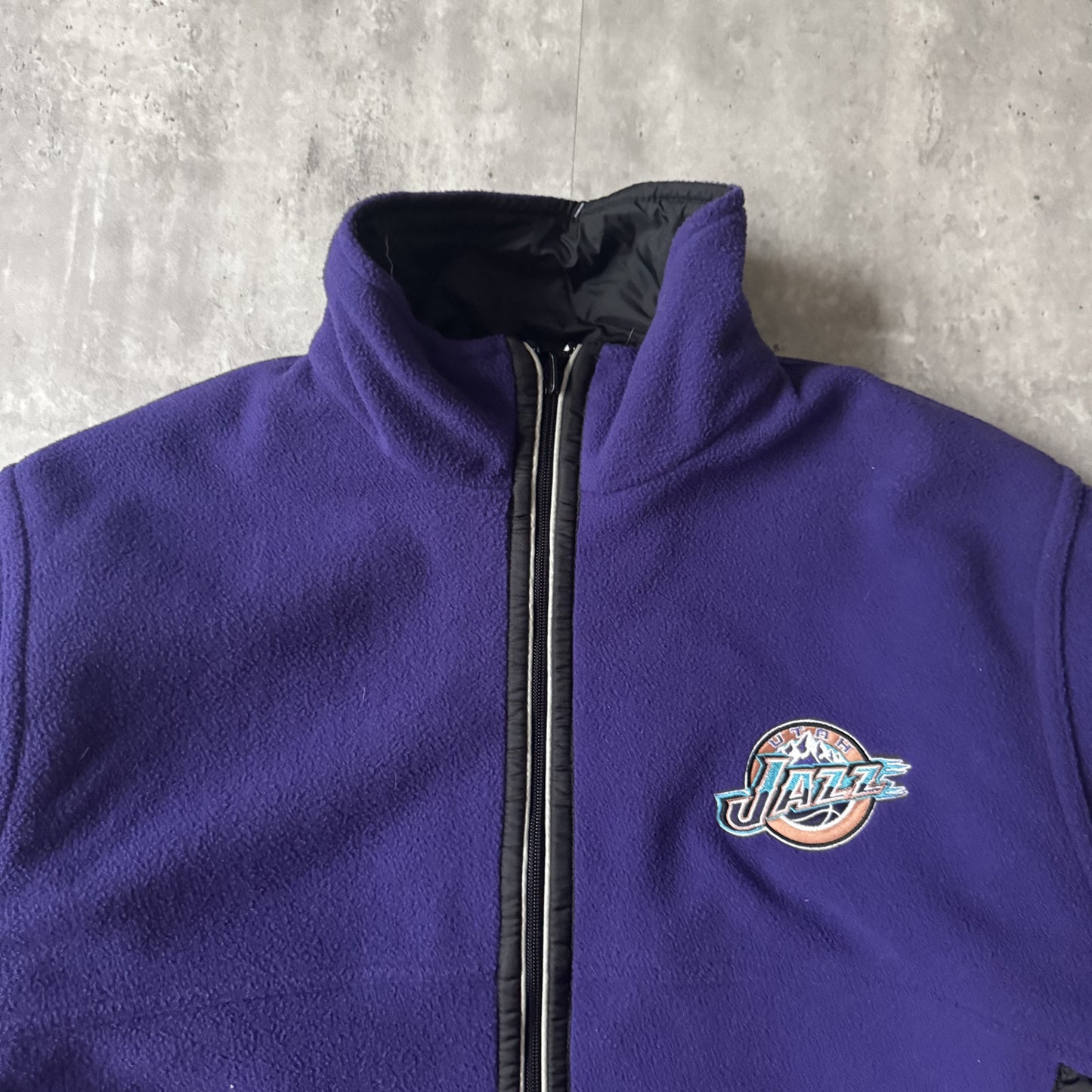Vintage Pro Player NBA Utah Jazz Purple Fleece Jacket - YXL