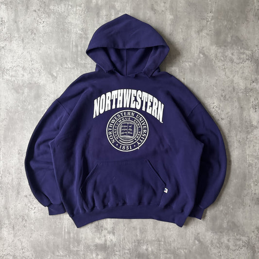 90s Russell Athletic Northwestern University Hoodie - XXL