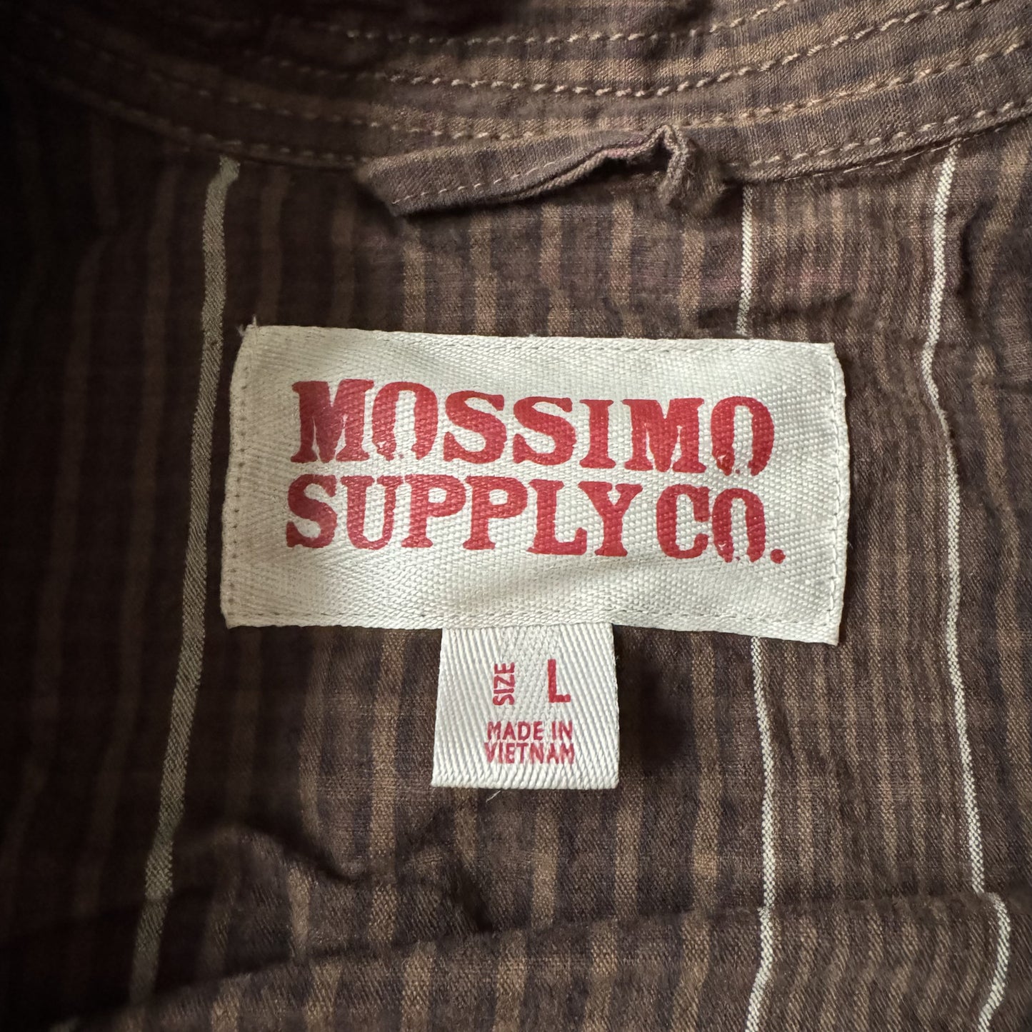 2000s Mossimo Supply Co. Brown Striped Button-Up Jacket - L