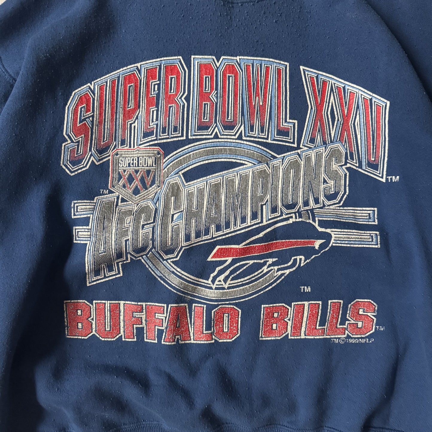 Vintage 1990 Buffalo Bills Super Bowl XXV AFC Champions - L