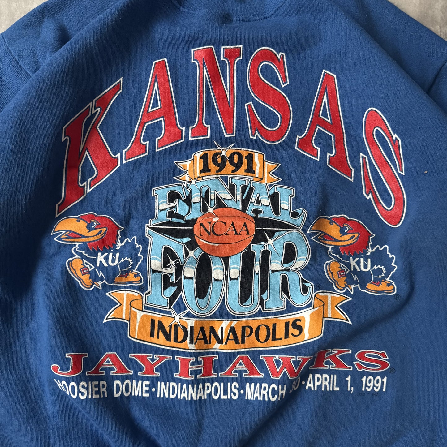 Vintage 1991 Kansas Jayhawks Final Four NCAA Sweatshirt - L