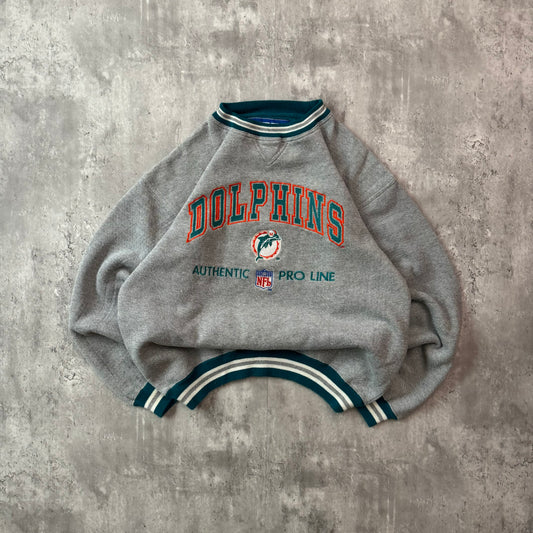 Vintage 1990's Dolphins Pro Line Crewneck Sweatshirt - M