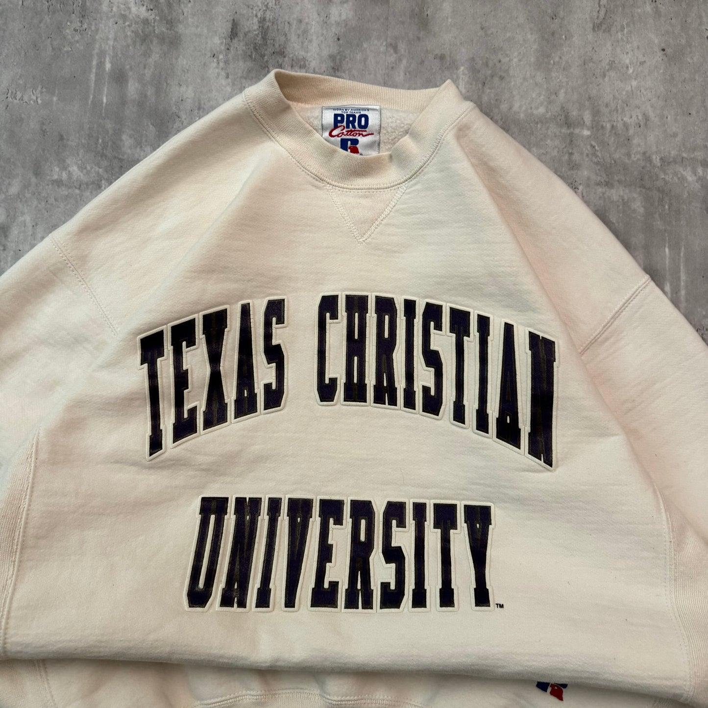 Vintage 90's TCU Heavyweight Russell Crewneck Sweatshirt - L