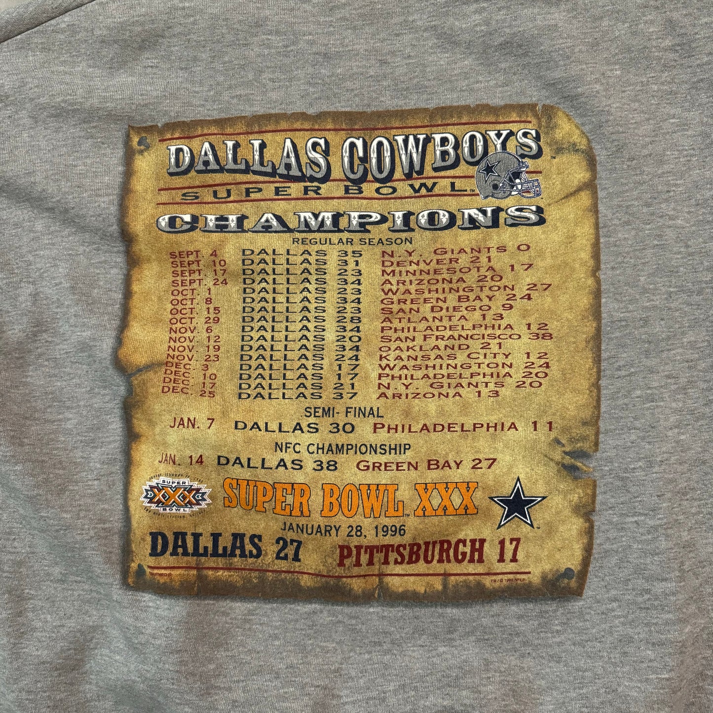 Vintage 90's Dallas Cowboys Super Bowl XXX Champions Crewneck Sweatshirt - L