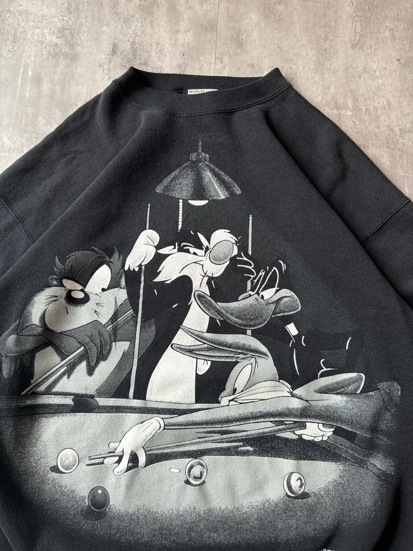 Vintage 90's Looney Tunes Billiards Crewneck Sweatshirt - XL