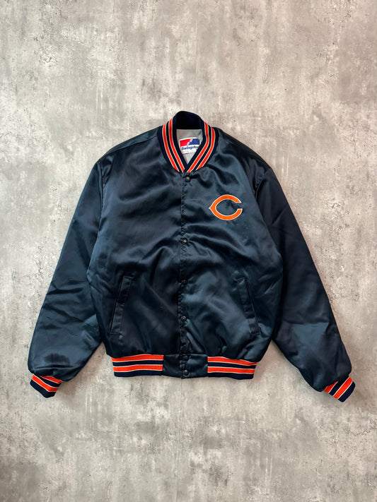 Vintage 90's Chicago Bears Satin Bomber Jacket - L