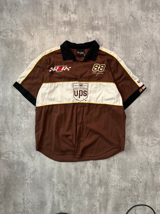 Vintage UPS Nascar Short Sleeve Button Up - XL