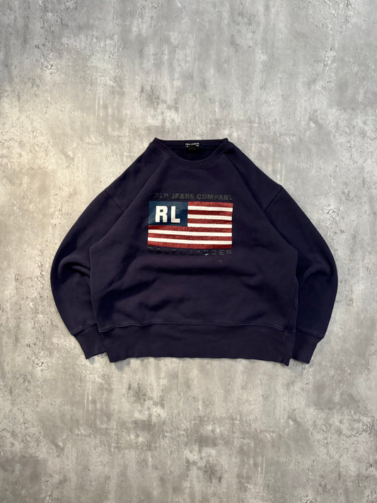 Vintage Polo Jeans Flag Sweatshirt - M