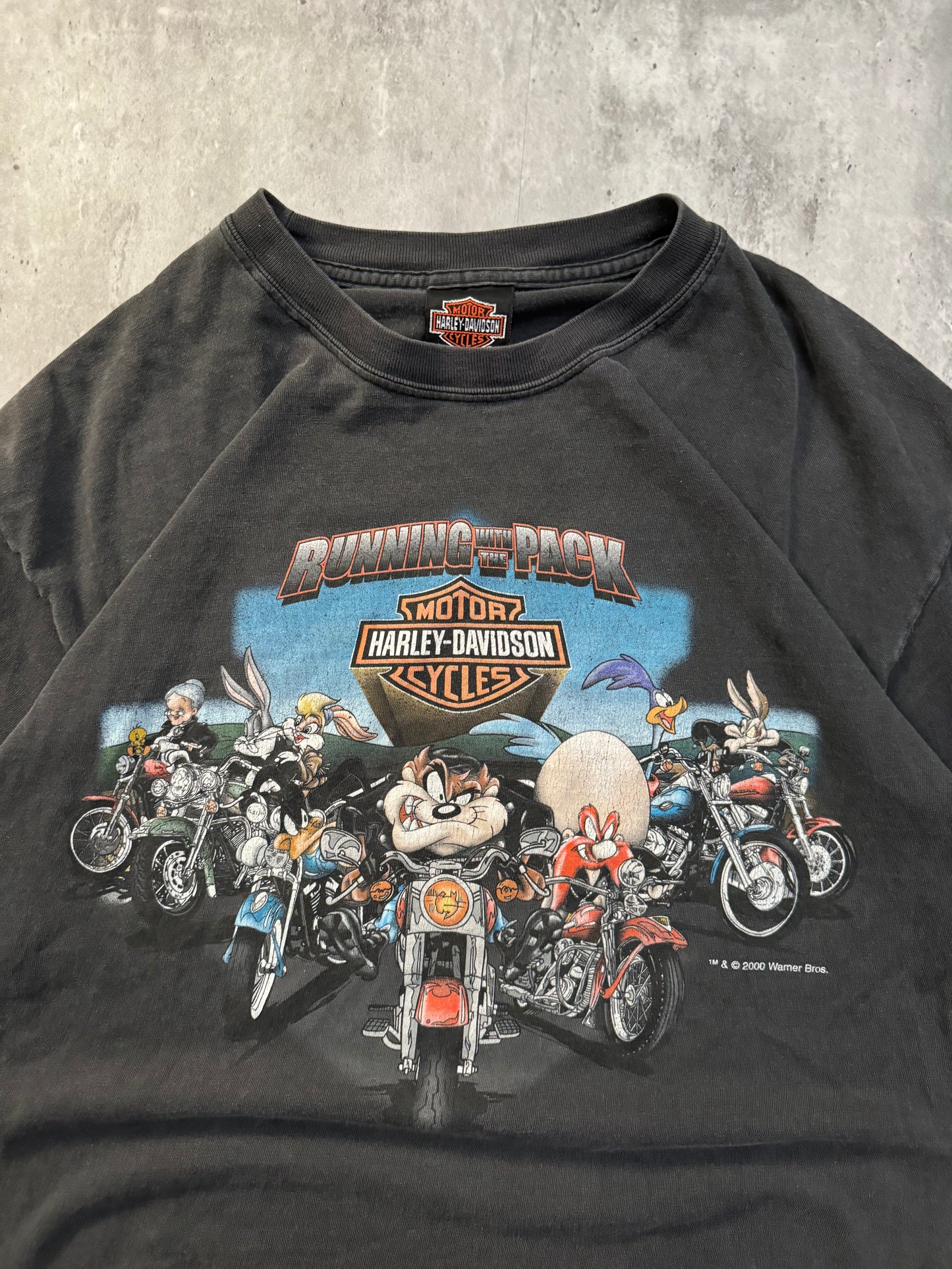 2000's Harley Davidson Looney Tunes T-shirt - L