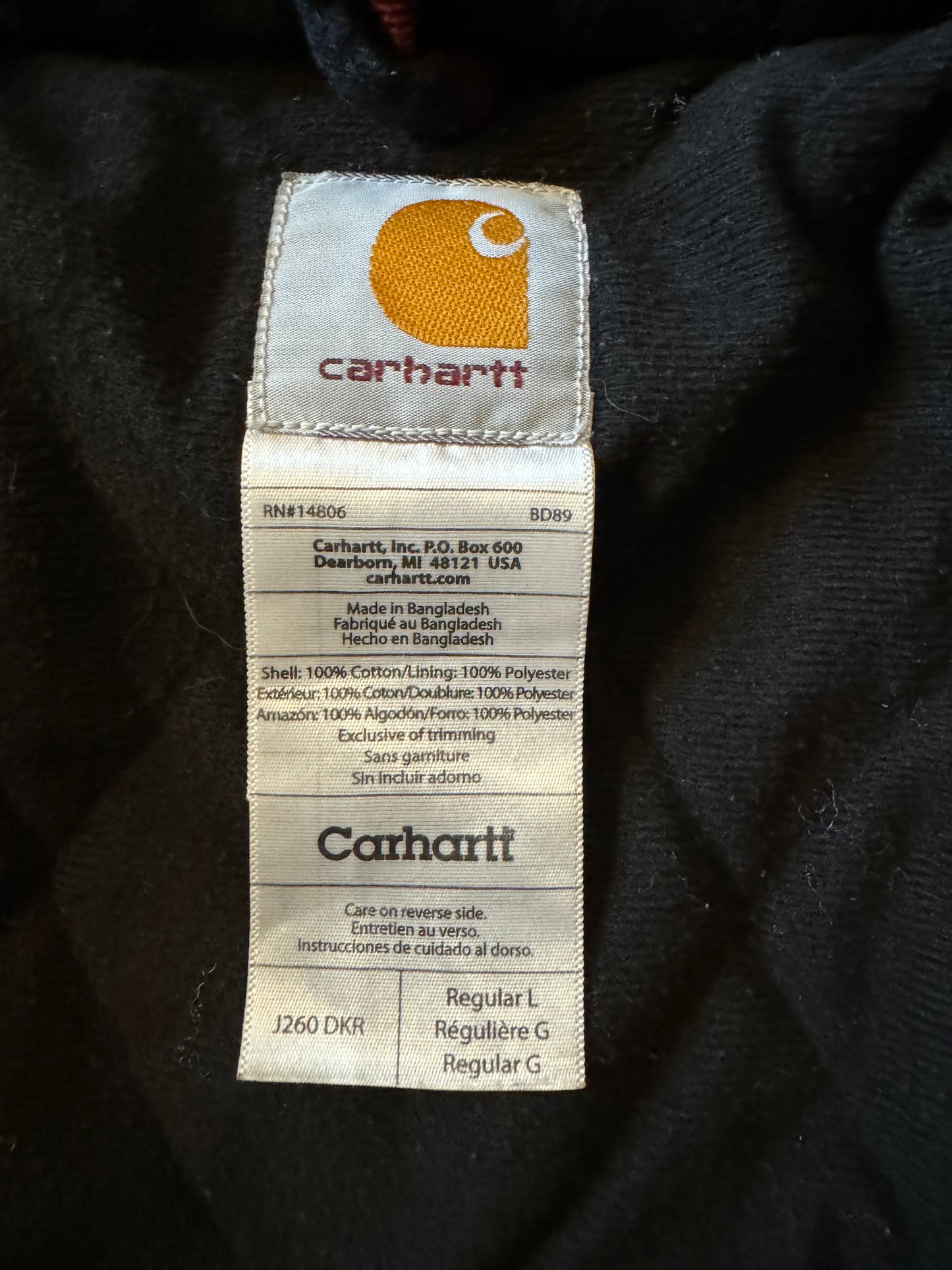 Plaid Carhartt Active Jacket - L