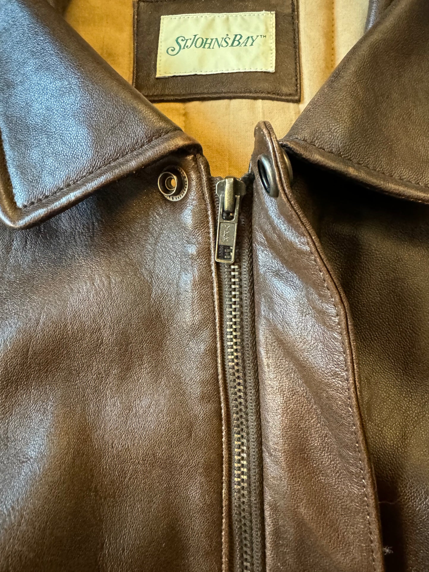 St. John's Bay Leather Jacket Brown - 46L