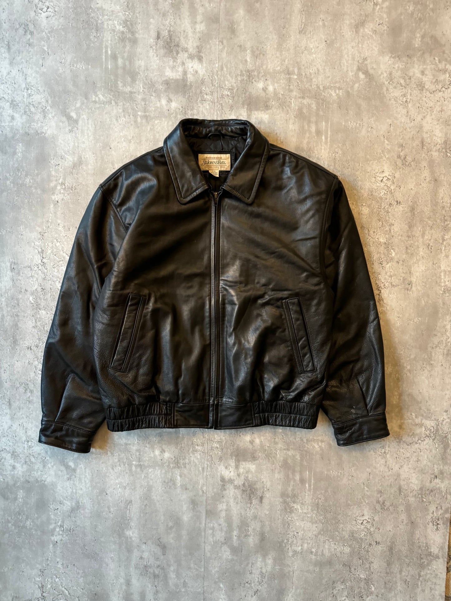 St. John's Bay Leather Jacket Black - L