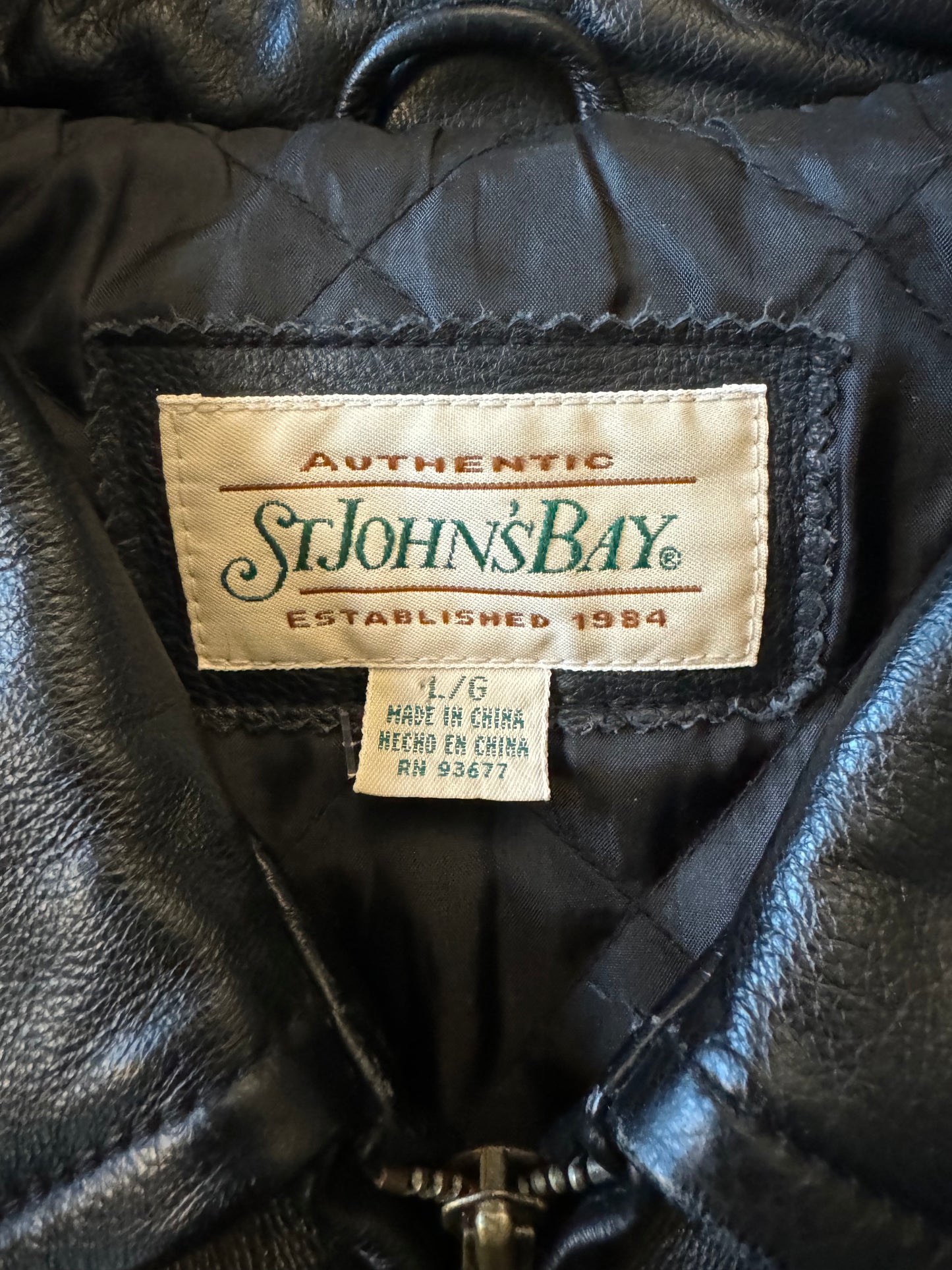 St. John's Bay Leather Jacket Black - L