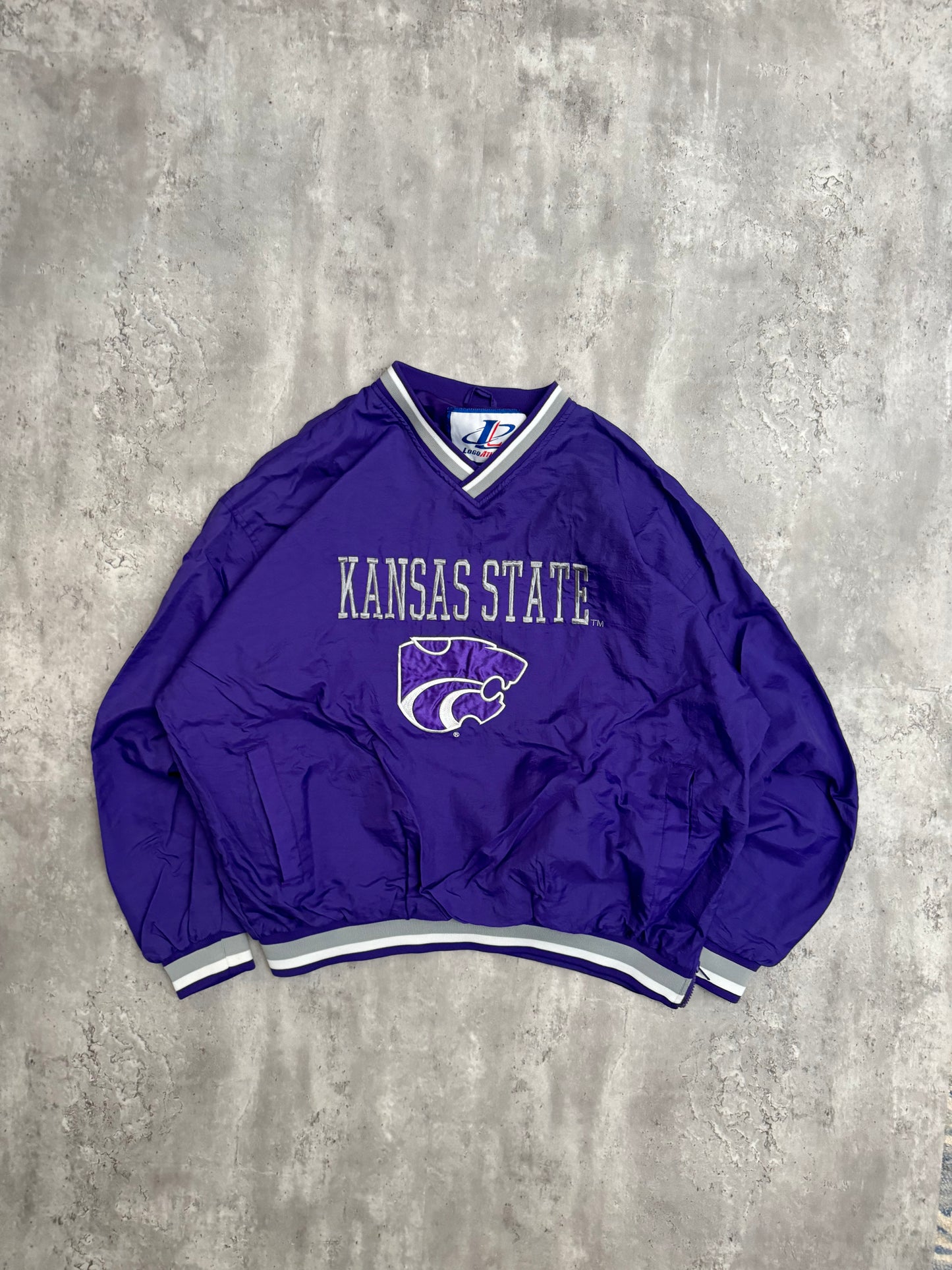 90's Kansas State Logo Athletic Windbreaker - XL