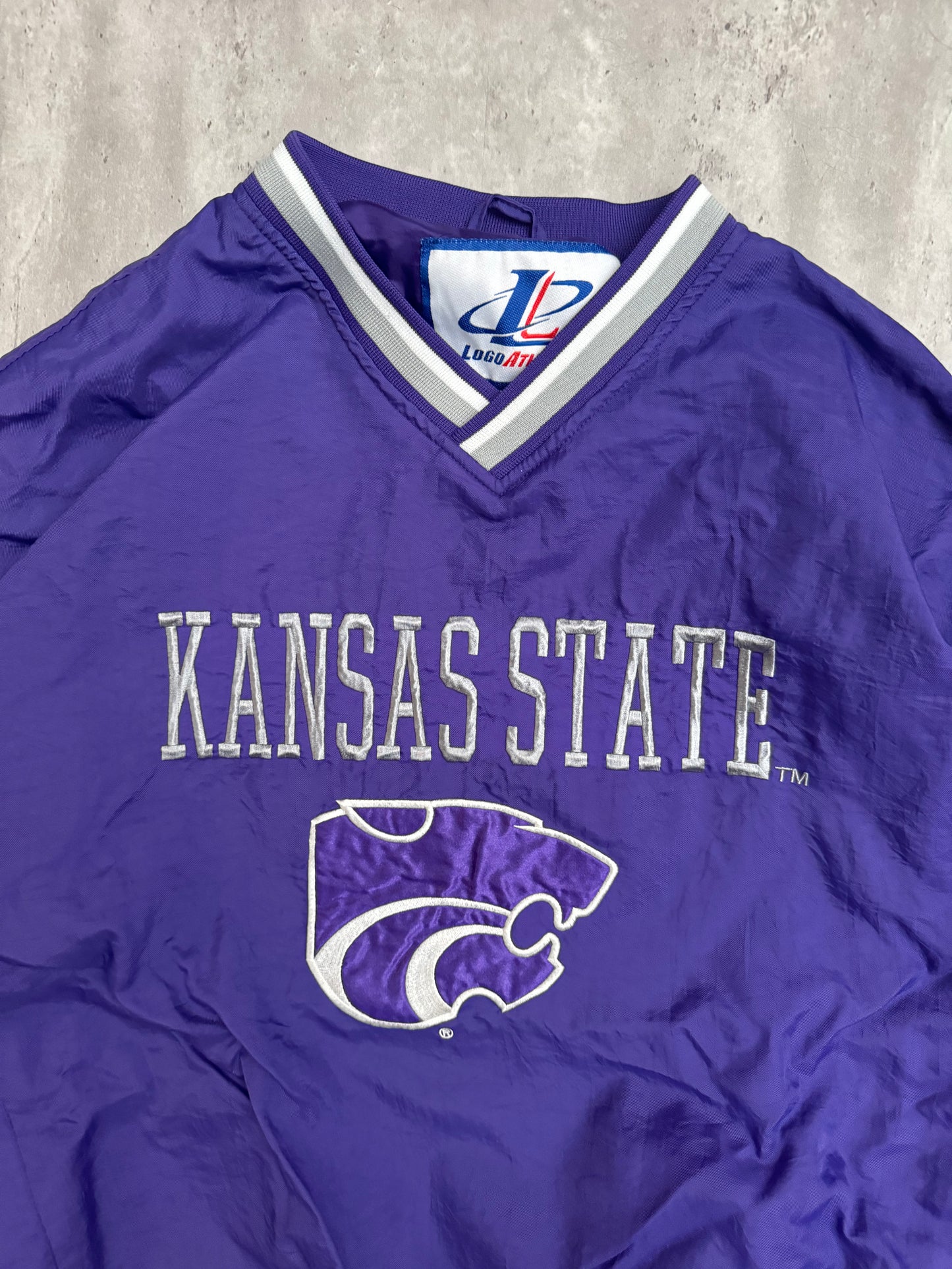 90's Kansas State Logo Athletic Windbreaker - XL