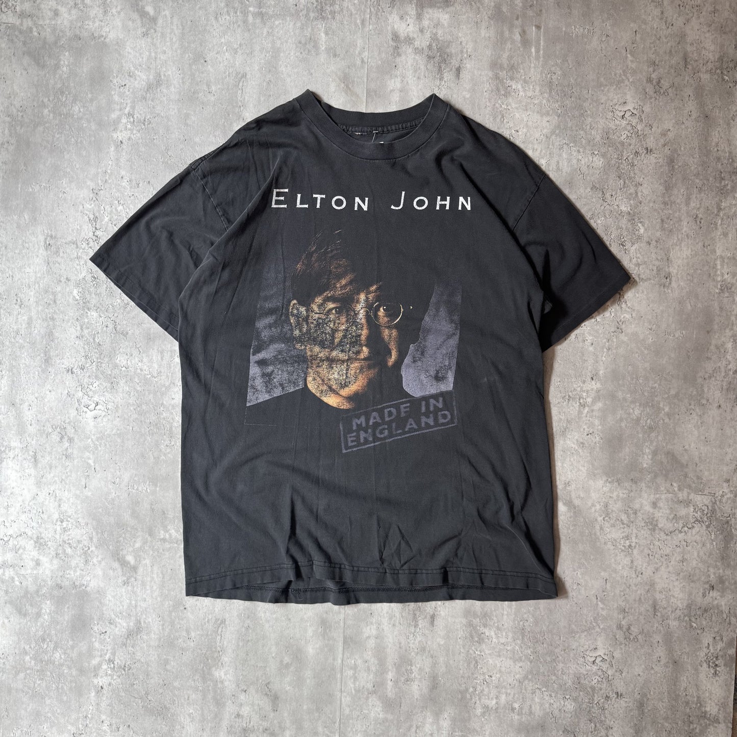 90's Elton John Made in England Tour Black T-Shirt XL