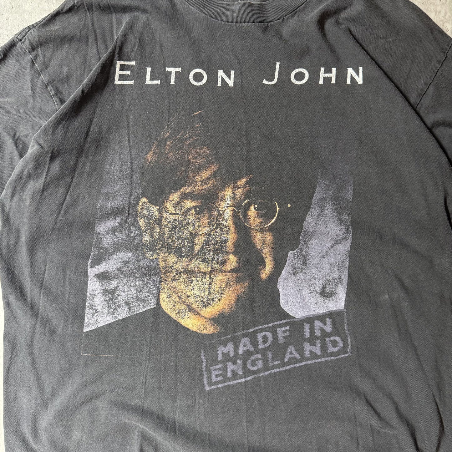 90's Elton John Made in England Tour Black T-Shirt XL