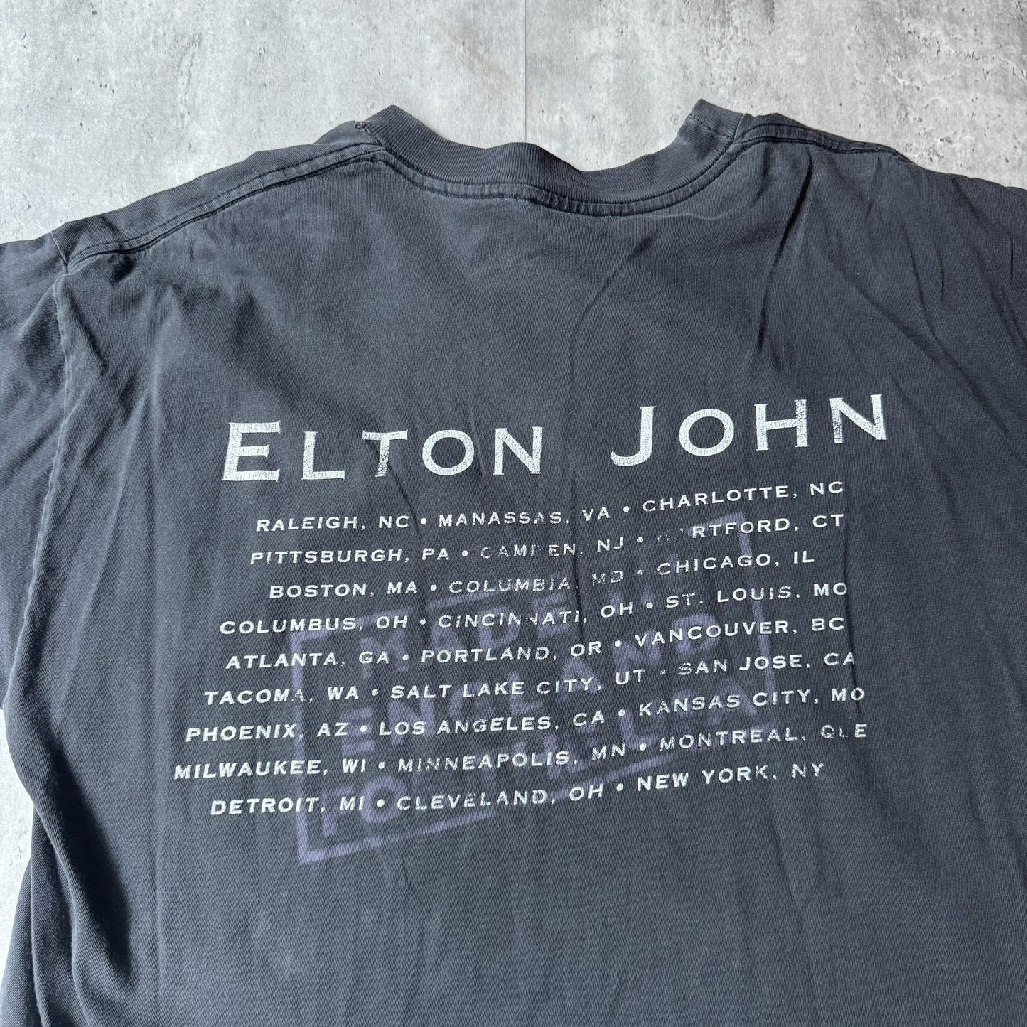 90's Elton John Made in England Tour Black T-Shirt XL