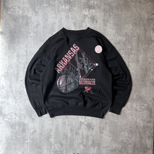 Vintage Arkansas Razorbacks Black Crewneck Sweatshirt - L