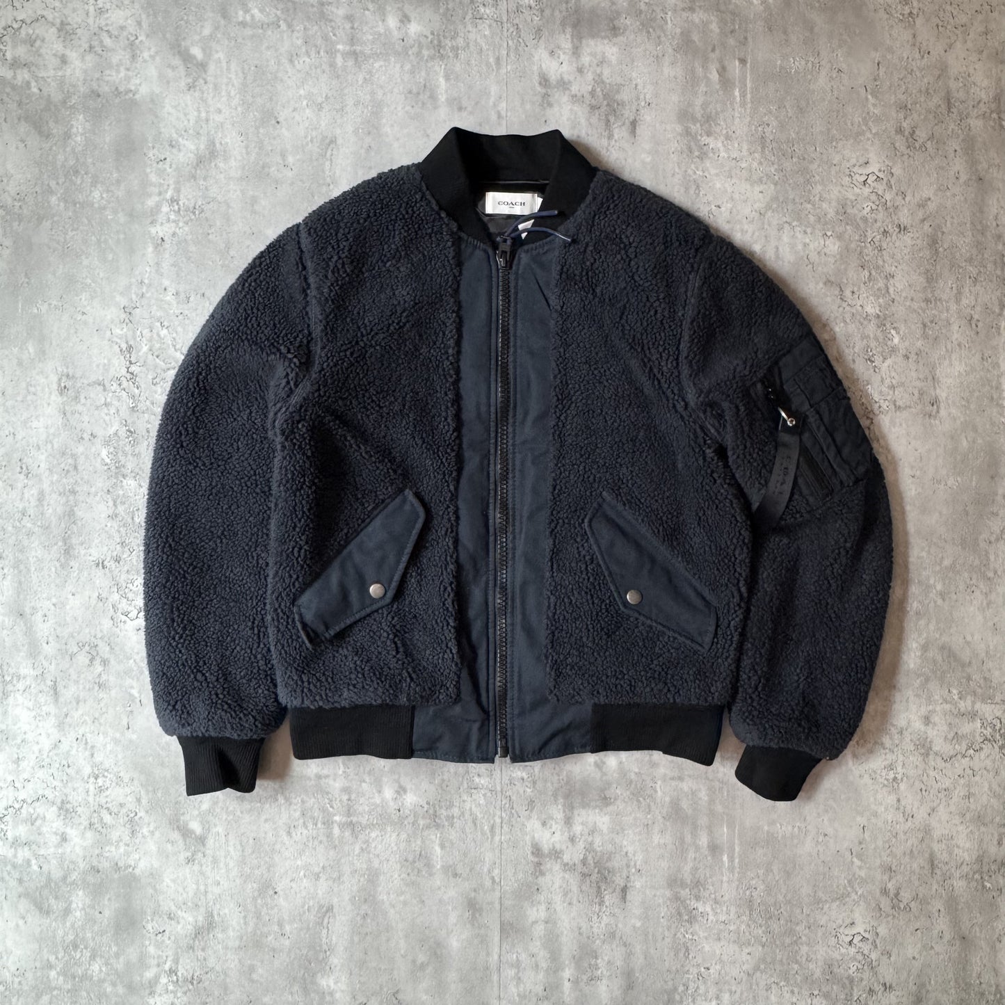 Coach Men's Black Sherpa Bomber Jacket 44