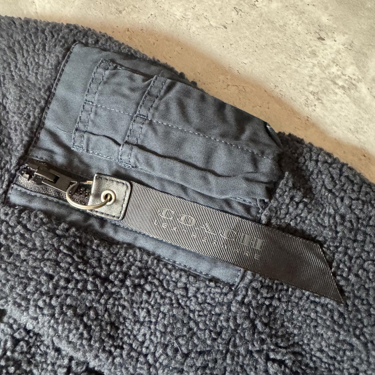 Coach Men's Black Sherpa Bomber Jacket 44