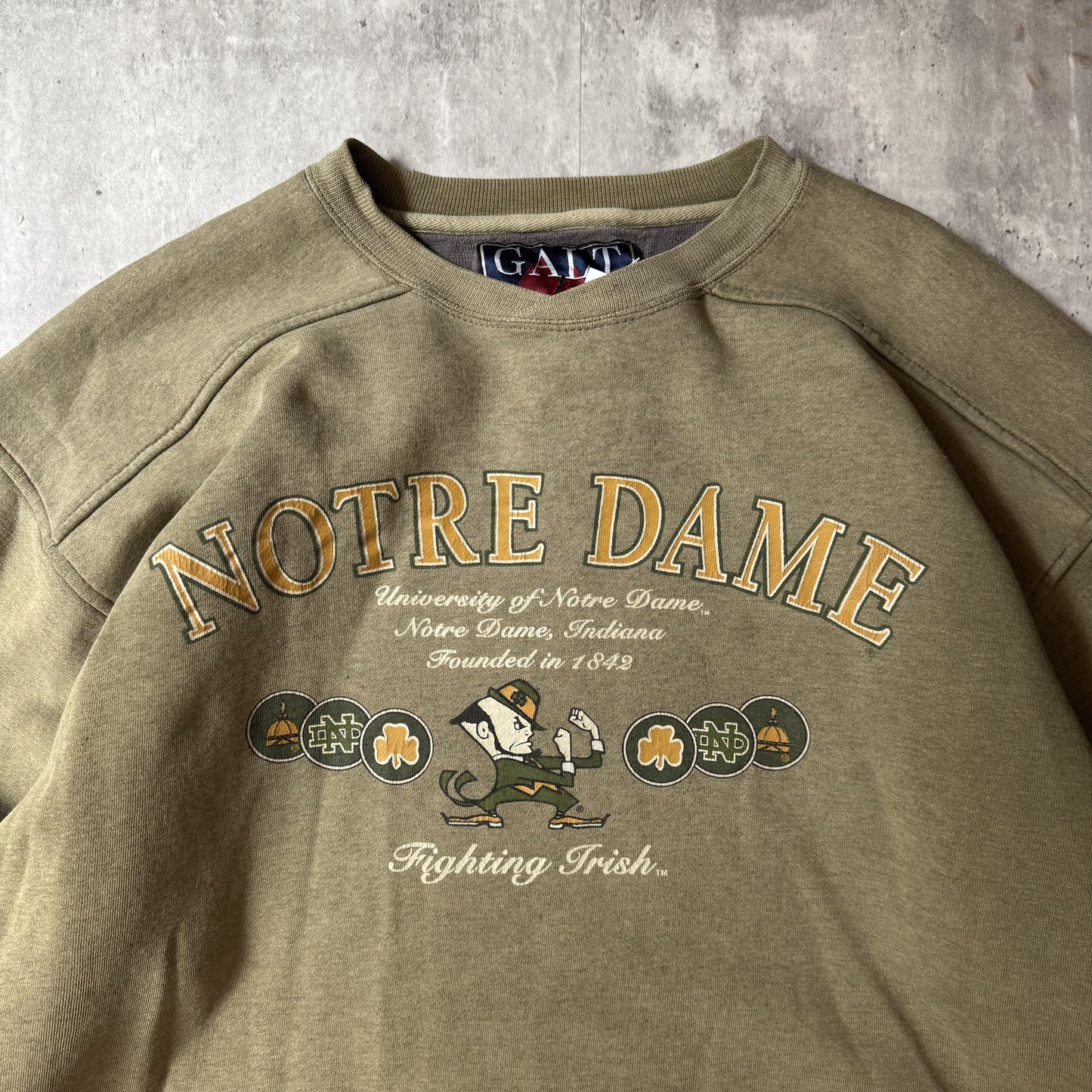 Galt Sand Olive Green Notre Dame Sweatshirt - L