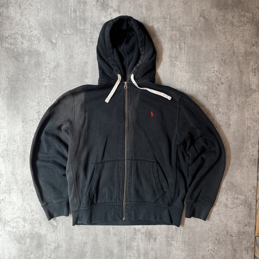Polo by Ralph Lauren Black Zip-Up Thermal Hoodie XL