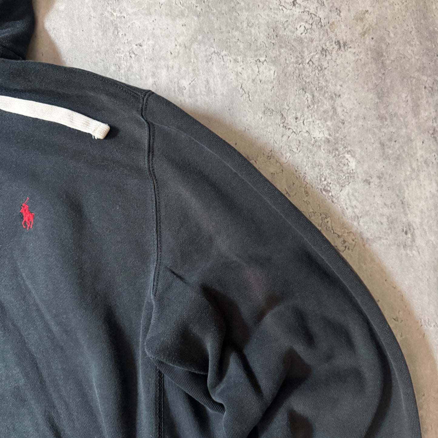 Polo by Ralph Lauren Black Zip-Up Thermal Hoodie XL